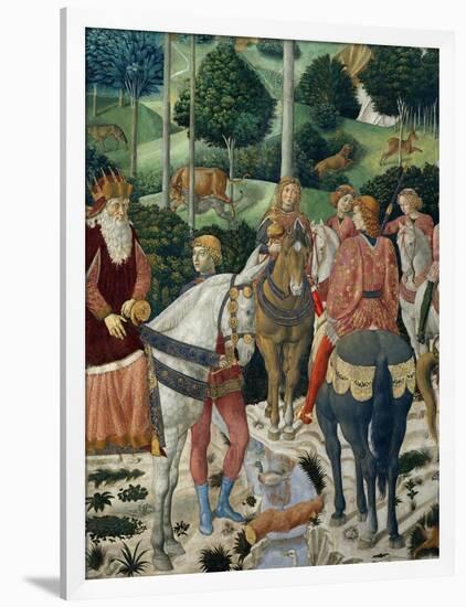 Procession of the Magi: Wall with Giuliano, detail (The Patriarch of Constantinople)-Benozzo Gozzoli-Framed Premium Giclee Print