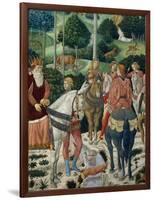 Procession of the Magi: Wall with Giuliano, detail (The Patriarch of Constantinople)-Benozzo Gozzoli-Framed Premium Giclee Print