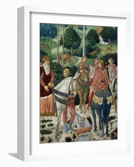 Procession of the Magi: Wall with Giuliano, detail (The Patriarch of Constantinople)-Benozzo Gozzoli-Framed Giclee Print