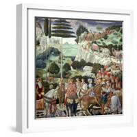 Procession of the Magi: Wall with Giuliano-Benozzo Gozzoli-Framed Giclee Print