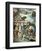 Procession of the Magi: Wall with Lorenzo, detail (Procession with Members of the Medici Family)-Benozzo Gozzoli-Framed Giclee Print