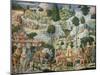 Procession of the Magi: Wall with Lorenzo-Benozzo Gozzoli-Mounted Giclee Print