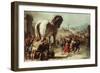 Procession of the Trojan Horse into Troy, C. 1760-Giovanni Domenico Tiepolo-Framed Giclee Print