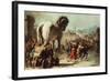 Procession of the Trojan Horse into Troy, C. 1760-Giovanni Domenico Tiepolo-Framed Giclee Print