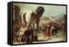 Procession of the Trojan Horse into Troy, C. 1760-Giovanni Domenico Tiepolo-Framed Stretched Canvas
