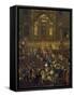 Procession on Occasion of Feast of Annunciation in Piazza Della Minerva in Rome at Time of Pope Inn-null-Framed Stretched Canvas