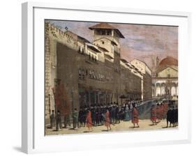 Procession on via De' Servi in Florence-null-Framed Photographic Print