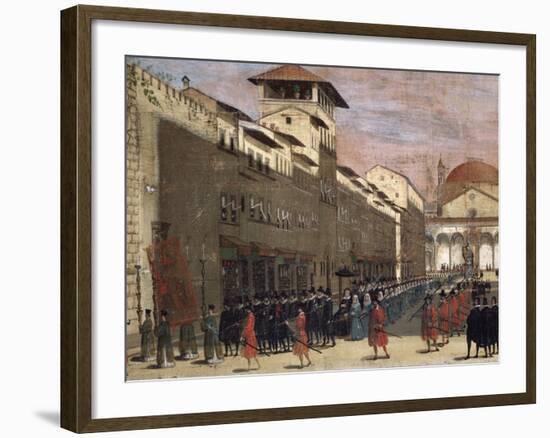 Procession on via De' Servi in Florence-null-Framed Photographic Print