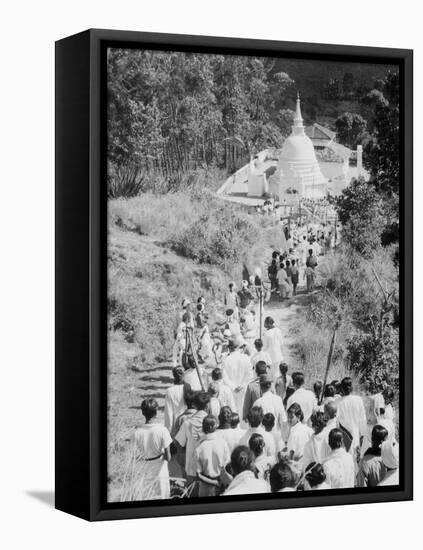 Procession to a Buddhist Temple, Diyatalawa, Ceylon, C1945-null-Framed Stretched Canvas
