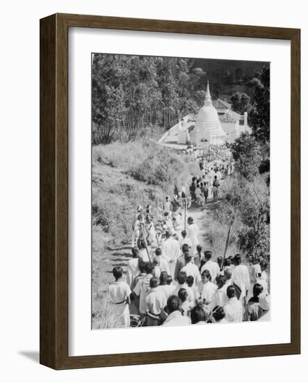 Procession to a Buddhist Temple, Diyatalawa, Ceylon, C1945-null-Framed Giclee Print