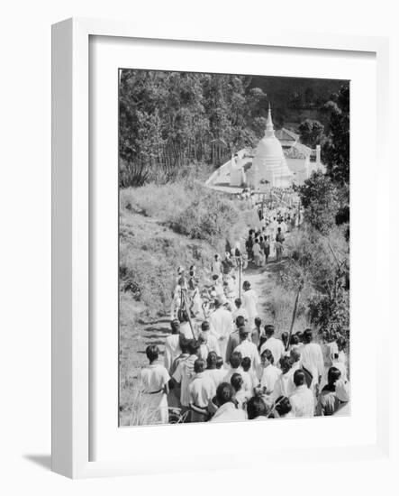 Procession to a Buddhist Temple, Diyatalawa, Ceylon, C1945-null-Framed Giclee Print