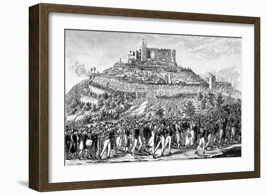 Procession to Hambach Castle on 27th May 1832-null-Framed Giclee Print