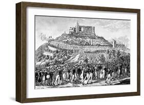 Procession to Hambach Castle on 27th May 1832-null-Framed Giclee Print