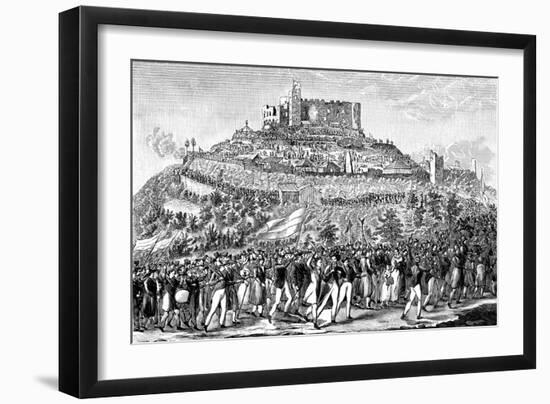 Procession to Hambach Castle on 27th May 1832-null-Framed Giclee Print