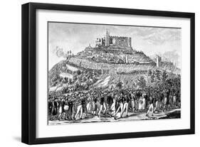 Procession to Hambach Castle on 27th May 1832-null-Framed Giclee Print