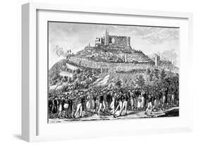 Procession to Hambach Castle on 27th May 1832-null-Framed Giclee Print