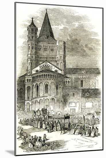 Procession to St. Martin's Cologne Köln 1846 Germany-null-Mounted Giclee Print