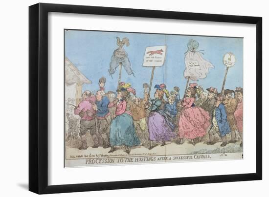 Procession to the Hustings after a Successful Canvass-James Gillray-Framed Giclee Print