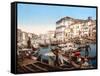 Processione Sul Canal Grande, Venice-null-Framed Stretched Canvas