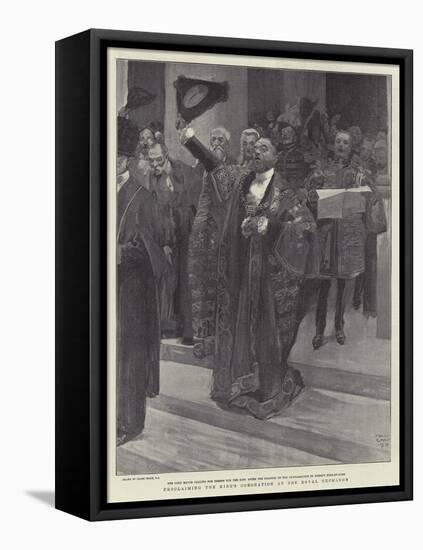 Proclaiming the King's Coronation at the Royal Exchange-Frank Craig-Framed Stretched Canvas