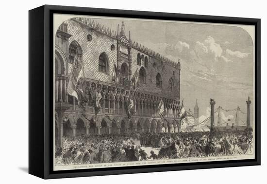 Proclaiming the Result of the Voting at Venice from the Balcony of the Doge's Palace-null-Framed Stretched Canvas