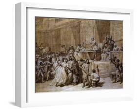 Proclamation at Convention in Paris of Abolition of Slavery-Nicolas Andre Monsiau-Framed Giclee Print