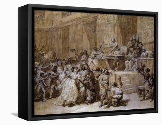 Proclamation at Convention in Paris of Abolition of Slavery-Nicolas Andre Monsiau-Framed Stretched Canvas