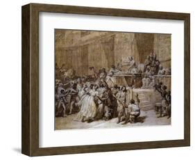 Proclamation at Convention in Paris of Abolition of Slavery-Nicolas Andre Monsiau-Framed Giclee Print