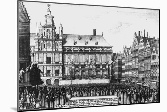 Proclamation of the Peace of Westphalia in 1648, Engraved by F. Wyngaerde-Wenceslaus Hollar-Mounted Giclee Print