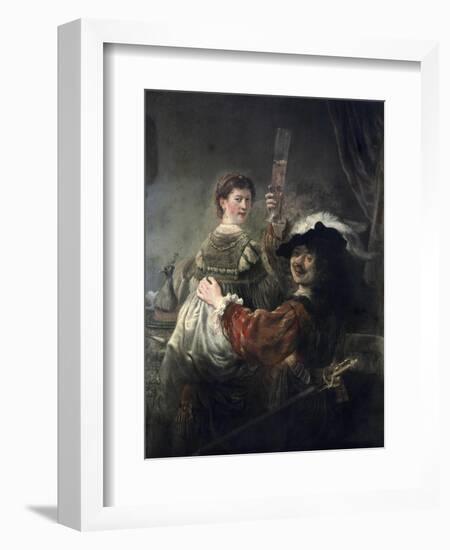 Prodigal Son in the Tavern (Rembrandt and Saskia)-Rembrandt van Rijn-Framed Giclee Print