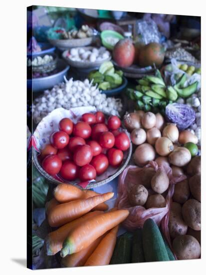 Produce for Sale in a Market in Hoi An, Vietnam-David H. Wells-Stretched Canvas