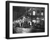 Produce Market on Washington Street at Night NYC Photo - New York, NY-Lantern Press-Framed Art Print