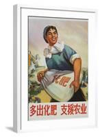 Produce More Fertilizer for Agriculture, Chinese Cultural Revolution-null-Framed Giclee Print