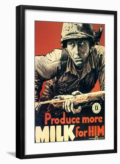 Produce More Milk for Him, c.1943-null-Framed Art Print