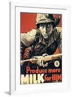 Produce More Milk for Him, c.1943-null-Framed Art Print