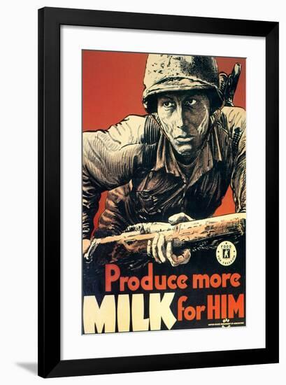 Produce More Milk for Him, c.1943-null-Framed Art Print