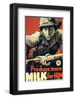 Produce More Milk for Him, c.1943-null-Framed Art Print