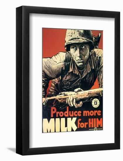 Produce More Milk for Him, c.1943-null-Framed Art Print