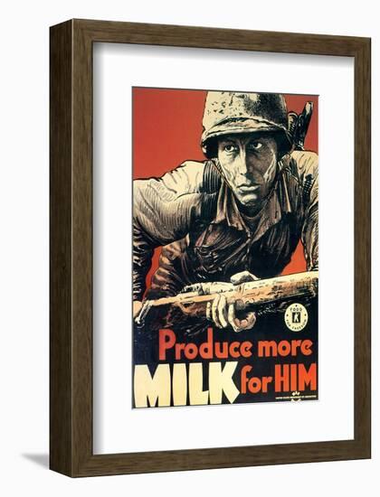 Produce More Milk for Him, c.1943-null-Framed Art Print