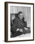 Producer David O. Selznick Sitting at His Desk, Talking on the Phone-null-Framed Photographic Print