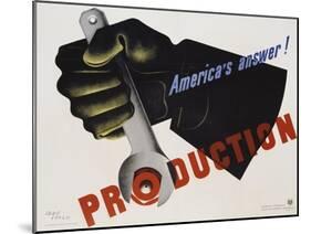 Production - America's Answer! Poster-Jean Carlu-Mounted Giclee Print