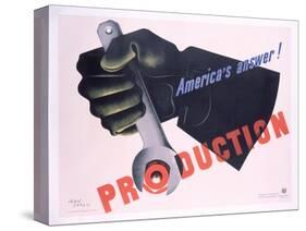 Production - America's Answer! Poster-Jean Carlu-Stretched Canvas