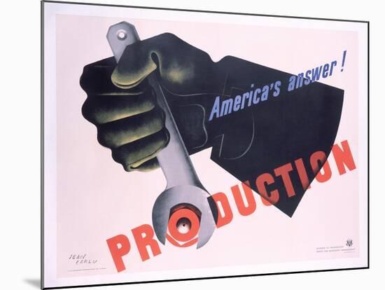 Production - America's Answer! Poster-Jean Carlu-Mounted Giclee Print