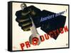 Production, America's Answer!-null-Framed Stretched Canvas