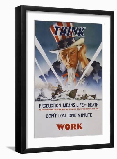 Production Means Life or Death Poster-C. Chickering-Framed Giclee Print