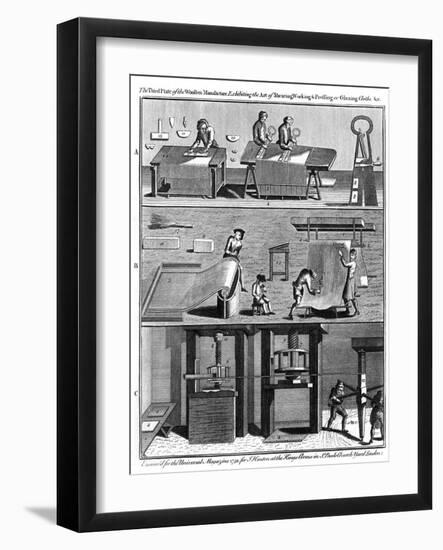 Production of Woollen Cloth, 1750-null-Framed Giclee Print