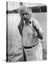 Prof. Albert Einstein on His Sailboat at Saranac Lake in the Adirondacks-null-Stretched Canvas