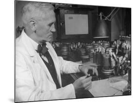 Prof. Alexander Fleming Working in Laboratory-null-Mounted Photographic Print