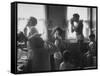 Professional Couple's Big Family, Sharing the Only Bathroom, Early in the Morning-Gordon Parks-Framed Stretched Canvas