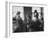 Professional Couple's Big Family, Sharing the Only Bathroom, Early in the Morning-Gordon Parks-Framed Photographic Print